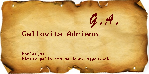 Gallovits Adrienn névjegykártya